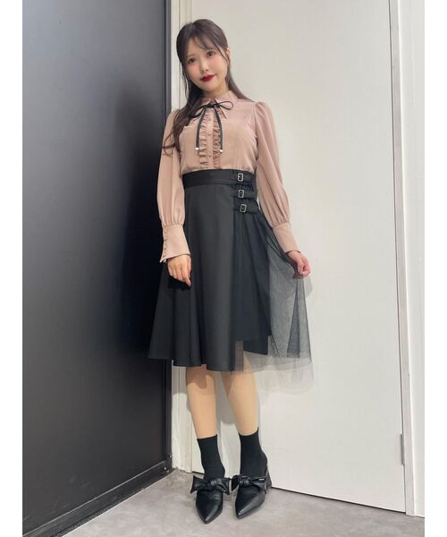 EATME（イートミー）の「トリプルベルトチュールコンビフレアスカート（スカート・レディース・ブラック/ピンク/その他1・SMALL/MEDIUM）」の9枚目の写真