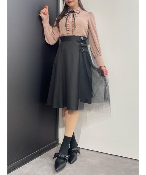 EATME（イートミー）の「トリプルベルトチュールコンビフレアスカート（スカート・レディース・ブラック/ピンク/その他1・SMALL/MEDIUM）」の10枚目の写真