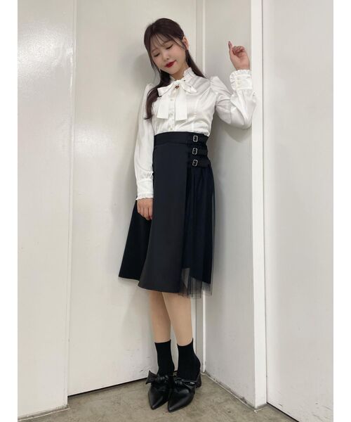 EATME（イートミー）の「トリプルベルトチュールコンビフレアスカート（スカート・レディース・ブラック/ピンク/その他1・SMALL/MEDIUM）」の11枚目の写真