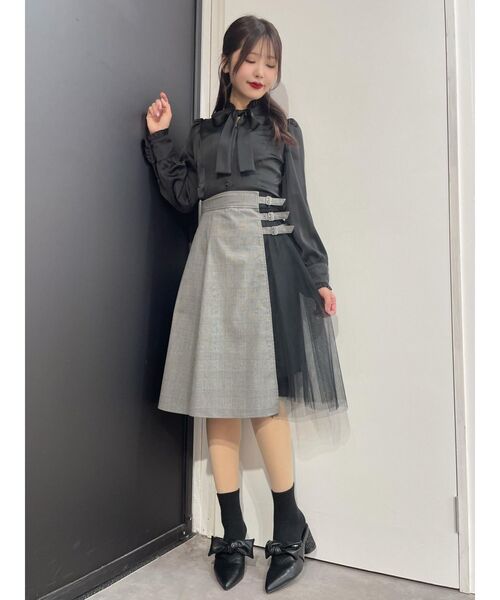 EATME（イートミー）の「トリプルベルトチュールコンビフレアスカート（スカート・レディース・ブラック/ピンク/その他1・SMALL/MEDIUM）」の12枚目の写真