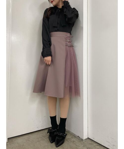 EATME（イートミー）の「トリプルベルトチュールコンビフレアスカート（スカート・レディース・ブラック/ピンク/その他1・SMALL/MEDIUM）」の14枚目の写真