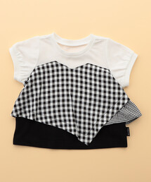 COMME CA ISM（コムサイズム）の「ギンガムチェック使い　重ね着風デザインＴシャツ(80・90cm)（その他ベビー用品・キッズ）」