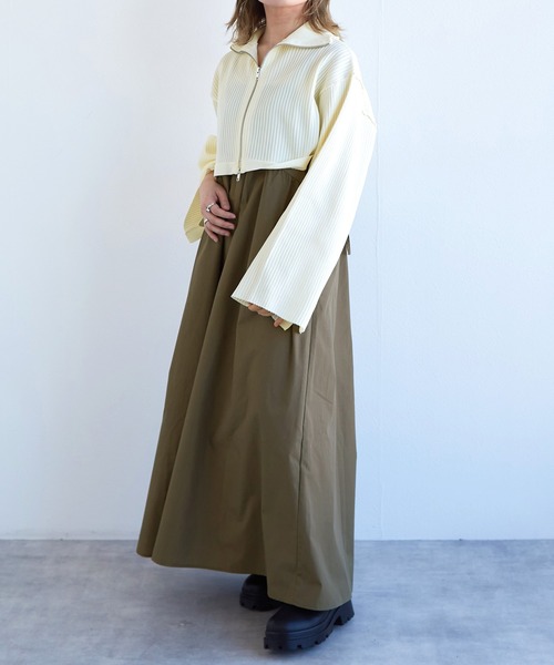 w closet(ダブルクローゼット)の「【SETアイテム】リブニットカーディガン&キャミワンピース(ワンピース・レディース・ピンク系/アイボリー/ホワイト・FREE)」の19枚目の写真