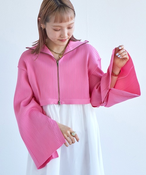 w closet(ダブルクローゼット)の「【SETアイテム】リブニットカーディガン&キャミワンピース(ワンピース・レディース・ピンク系/アイボリー/ホワイト・FREE)」の20枚目の写真