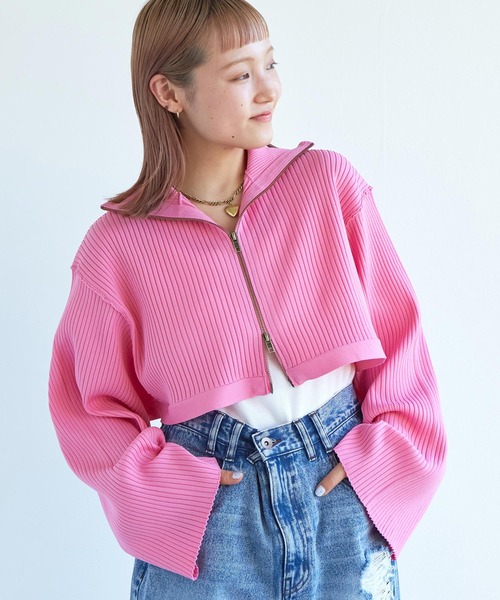 w closet(ダブルクローゼット)の「【SETアイテム】リブニットカーディガン&キャミワンピース(ワンピース・レディース・ピンク系/アイボリー/ホワイト・FREE)」の21枚目の写真