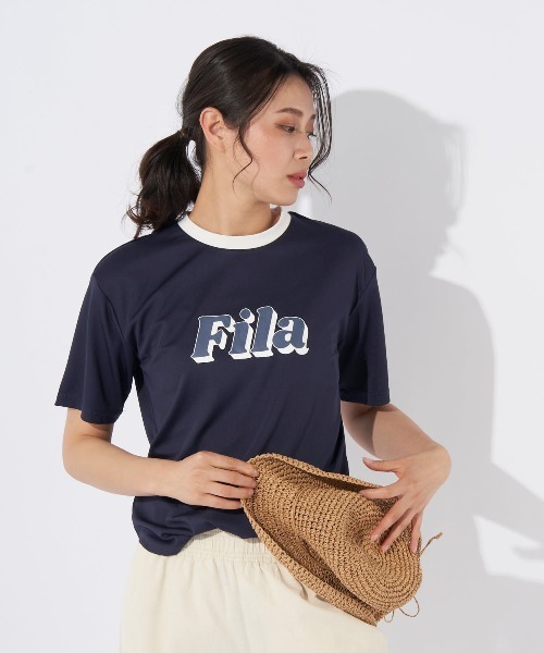 FILA(フィラ)の「【FILA:フィラ】レディース接触冷感アクアTシャツ 水陸両用(Tシャツ/カットソー・レディース・オフホワイト/ワインレッド/ネイビー/ブラック・LARGE/MEDIUM)」の1枚目の写真