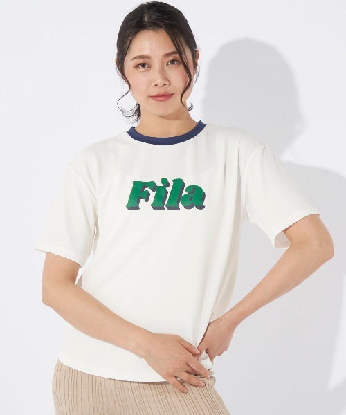 FILA(フィラ)の「【FILA:フィラ】レディース接触冷感アクアTシャツ 水陸両用(Tシャツ/カットソー・レディース・オフホワイト/ワインレッド/ネイビー/ブラック・LARGE/MEDIUM)」の2枚目の写真
