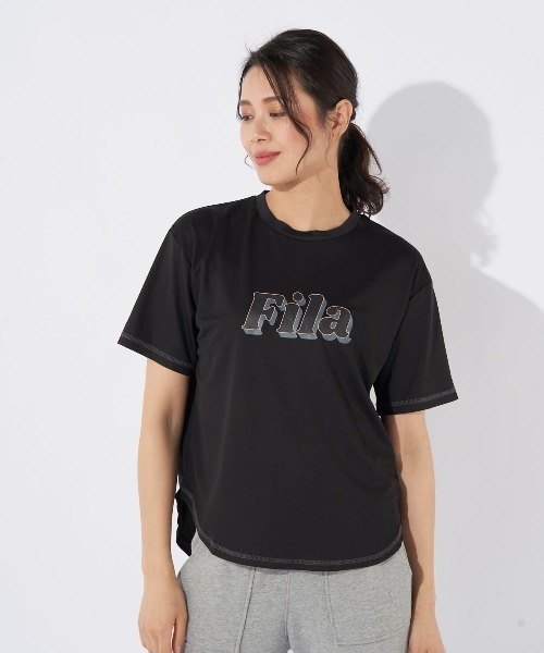 FILA(フィラ)の「【FILA:フィラ】レディース接触冷感アクアTシャツ 水陸両用(Tシャツ/カットソー・レディース・オフホワイト/ワインレッド/ネイビー/ブラック・LARGE/MEDIUM)」の3枚目の写真