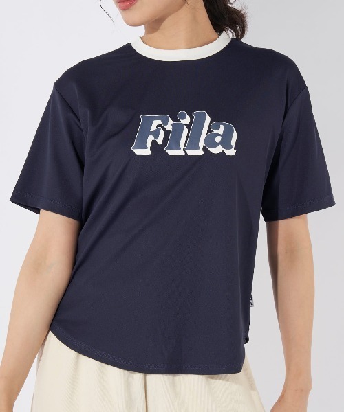 FILA(フィラ)の「【FILA:フィラ】レディース接触冷感アクアTシャツ 水陸両用(Tシャツ/カットソー・レディース・オフホワイト/ワインレッド/ネイビー/ブラック・LARGE/MEDIUM)」の18枚目の写真