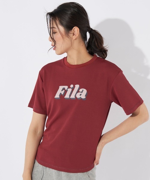 FILA(フィラ)の「【FILA:フィラ】レディース接触冷感アクアTシャツ 水陸両用(Tシャツ/カットソー・レディース・オフホワイト/ワインレッド/ネイビー/ブラック・LARGE/MEDIUM)」の10枚目の写真