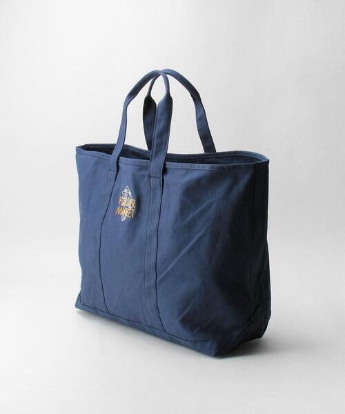 BEAUTY&YOUTH UNITED ARROWS（ビューティーアンドユースユナイテッドアローズ）の「＜BEAUTY&YOUTH by LOGO LINE＞ロゴライン エンブロイダリー トートバッグ（トートバッグ・レディース・ホワイト/ネイビー・FREE）」の9枚目の写真