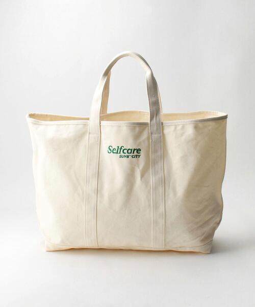 BEAUTY&YOUTH UNITED ARROWS（ビューティーアンドユースユナイテッドアローズ）の「＜BEAUTY&YOUTH by LOGO LINE＞ロゴライン エンブロイダリー トートバッグ（トートバッグ・レディース・ホワイト/ネイビー・FREE）」の16枚目の写真