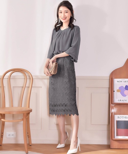 DAMACollection【15AR】大きいサイズ✨ワンピースドレス♡ 大きいサイズレディース ワンピース パールネック花柄ロング