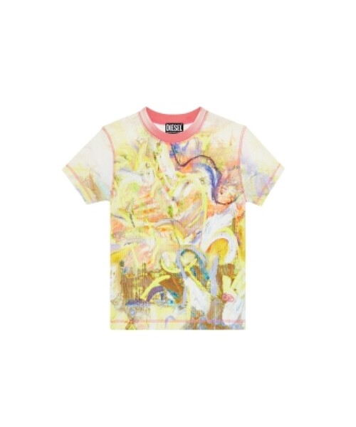 DIESEL(ディーゼル)の「レディース 半袖 Tシャツ デジタルプリント(Tシャツ/カットソー・レディース・ピンク系その他/ブラック系その他/イエロー系その他・MEDIUM/X-LARGE/LARGE/SMALL)」の8枚目の写真