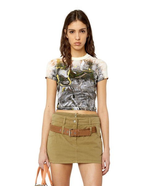 DIESEL(ディーゼル)の「レディース 半袖 Tシャツ デジタルプリント(Tシャツ/カットソー・レディース・ピンク系その他/ブラック系その他/イエロー系その他・MEDIUM/X-LARGE/LARGE/SMALL)」の11枚目の写真