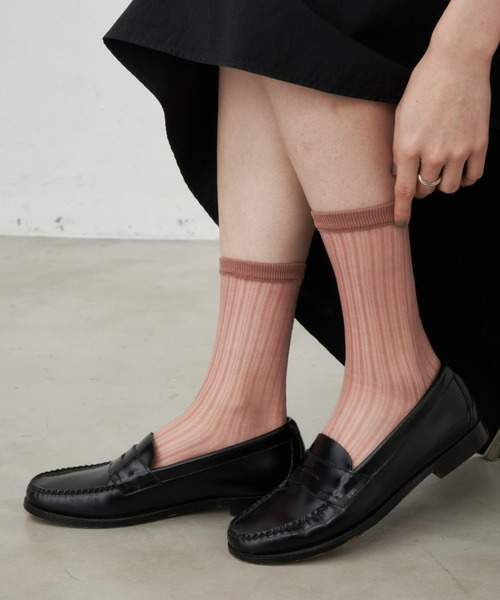 Aunt Marie's(アントマリーズ)の「シアーストライプソックス(ソックス/靴下・レディース・ブラック/ホワイト/カーキ/ピンク・FREE)」の18枚目の写真