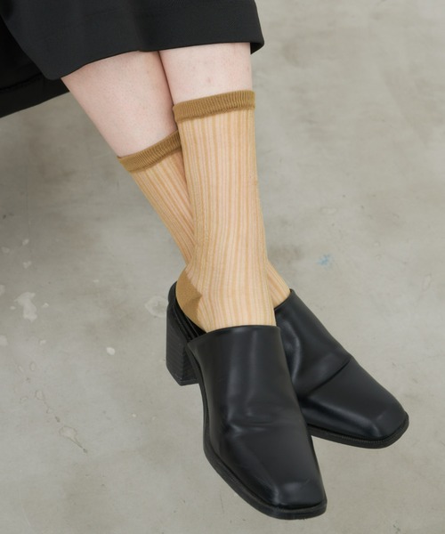 Aunt Marie's(アントマリーズ)の「シアーストライプソックス(ソックス/靴下・レディース・ブラック/ホワイト/カーキ/ピンク・FREE)」の16枚目の写真