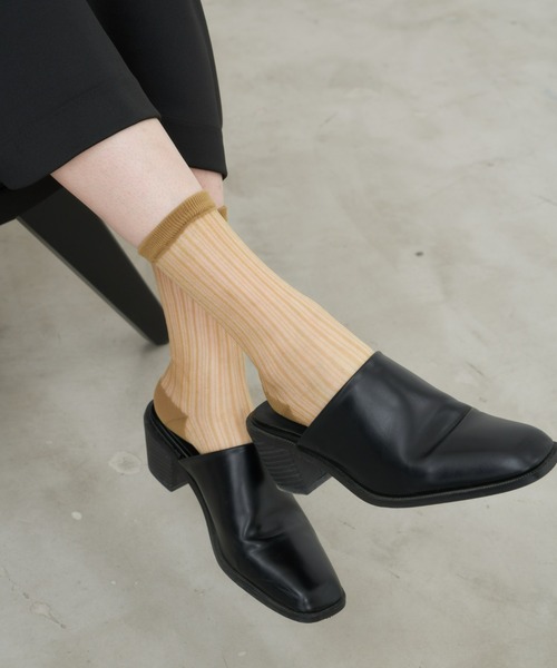 Aunt Marie's(アントマリーズ)の「シアーストライプソックス(ソックス/靴下・レディース・ブラック/ホワイト/カーキ/ピンク・FREE)」の10枚目の写真