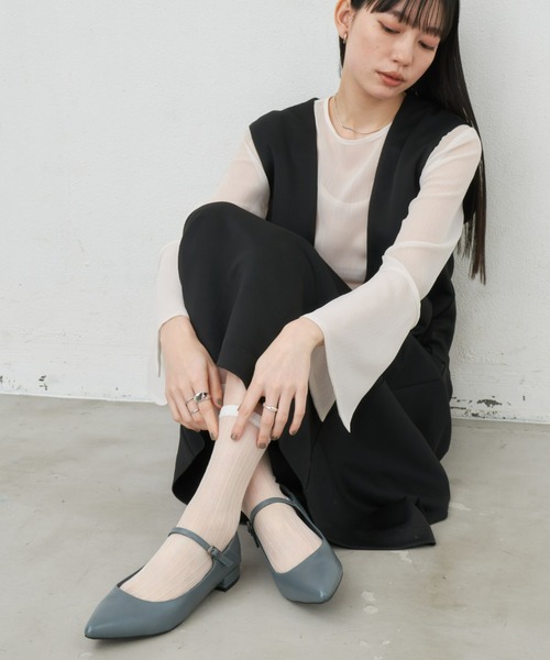 Aunt Marie's(アントマリーズ)の「シアーストライプソックス(ソックス/靴下・レディース・ブラック/ホワイト/カーキ/ピンク・FREE)」の15枚目の写真