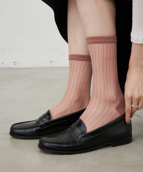 Aunt Marie's(アントマリーズ)の「シアーストライプソックス(ソックス/靴下・レディース・ブラック/ホワイト/カーキ/ピンク・FREE)」の19枚目の写真