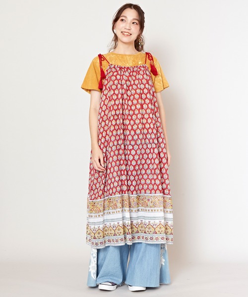 チャイハネ（チャイハネ）の「【チャイハネ】ブロリキャミワンピース（ワンピース・レディース・ブルー/グレー/レッド/ホワイト・FREE）」の16枚目の写真