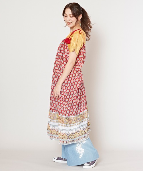 チャイハネ（チャイハネ）の「【チャイハネ】ブロリキャミワンピース（ワンピース・レディース・ブルー/グレー/レッド/ホワイト・FREE）」の18枚目の写真