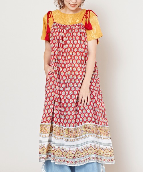 チャイハネ（チャイハネ）の「【チャイハネ】ブロリキャミワンピース（ワンピース・レディース・ブルー/グレー/レッド/ホワイト・FREE）」の13枚目の写真