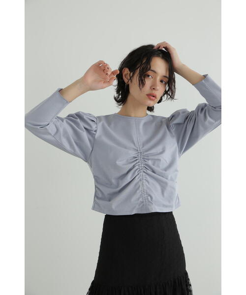 JILL STUART(ジルスチュアート)の「◆フロントギャザーショートトップス(Tシャツ/カットソー・レディース・ホワイト/ブラック/ブルー・FREE)」の15枚目の写真
