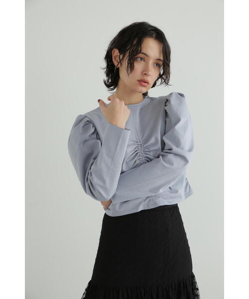 JILL STUART(ジルスチュアート)の「◆フロントギャザーショートトップス(Tシャツ/カットソー・レディース・ホワイト/ブラック/ブルー・FREE)」の16枚目の写真
