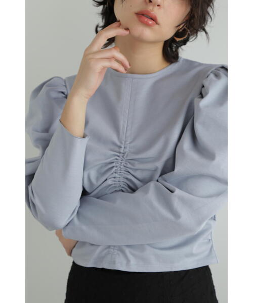 JILL STUART(ジルスチュアート)の「◆フロントギャザーショートトップス(Tシャツ/カットソー・レディース・ホワイト/ブラック/ブルー・FREE)」の22枚目の写真