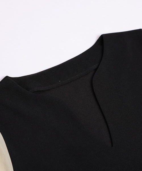 AMELY（エミリー）の「シフォンスリーブワンピース（ワンピース・レディース・ブラック/ベージュ・M/L）」の7枚目の写真