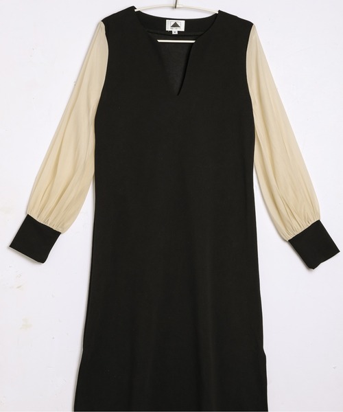 AMELY（エミリー）の「シフォンスリーブワンピース（ワンピース・レディース・ブラック/ベージュ・M/L）」の20枚目の写真