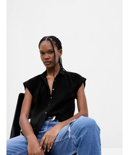 GAP（ギャップ）の「クリンクルガーゼ シャツ（シャツ/ブラウス