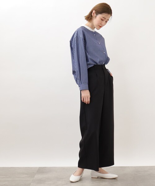 grove（グローブ）の「◆キレイ見え素材の優秀ワイドパンツ（その他パンツ・レディース・ダークグリーン/ライトグレー/ブラック・02/03/04/05/01）」の5枚目の写真