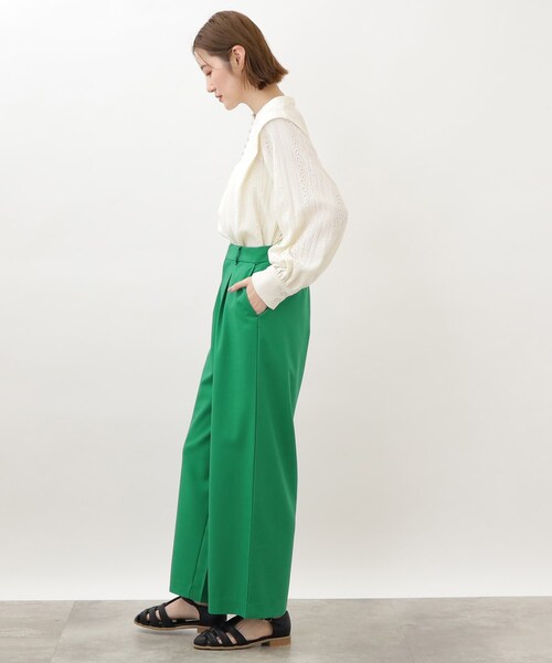 grove（グローブ）の「◆キレイ見え素材の優秀ワイドパンツ（その他パンツ・レディース・ダークグリーン/ライトグレー/ブラック・02/03/04/05/01）」の9枚目の写真