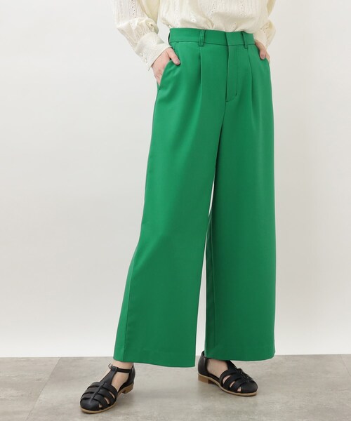 grove（グローブ）の「◆キレイ見え素材の優秀ワイドパンツ（その他パンツ・レディース・ダークグリーン/ライトグレー/ブラック・02/03/04/05/01）」の11枚目の写真