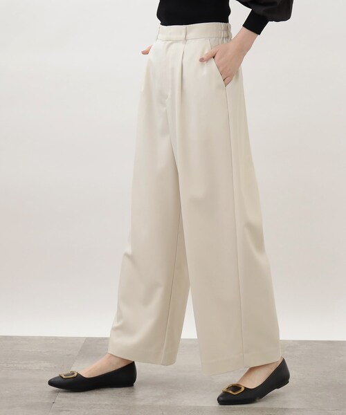 grove（グローブ）の「◆キレイ見え素材の優秀ワイドパンツ（その他パンツ・レディース・ダークグリーン/ライトグレー/ブラック・02/03/04/05/01）」の17枚目の写真