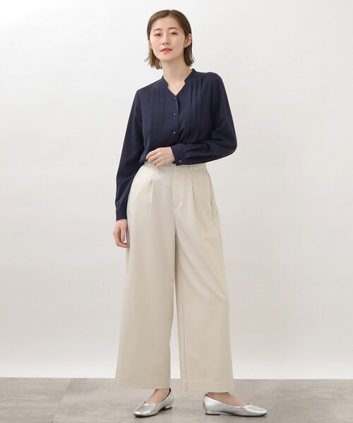 grove（グローブ）の「◆キレイ見え素材の優秀ワイドパンツ（その他パンツ・レディース・ダークグリーン/ライトグレー/ブラック・02/03/04/05/01）」の18枚目の写真