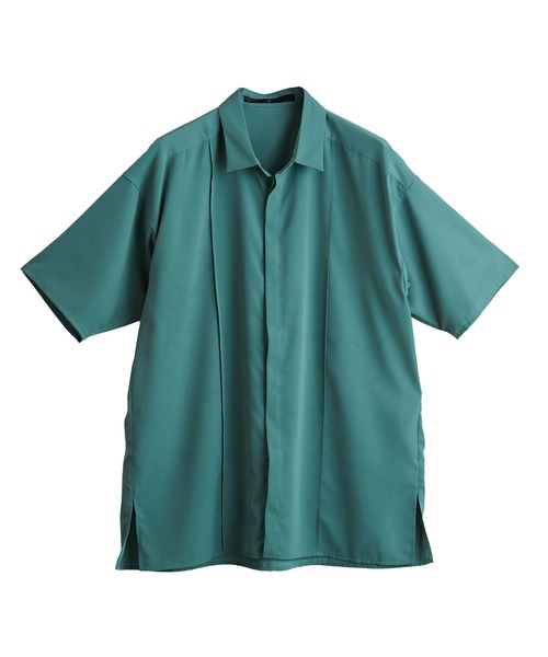 NO ID.(ノーアイディ)の「【NO ID.】Pin-Tuck Fly-Front Big Shirt / ピン タック フライフロント ビッグ シャツ(シャツ/ブラウス・メンズ・グリーン/ホワイト/グレー/ブラック・ONE SIZE)」の9枚目の写真