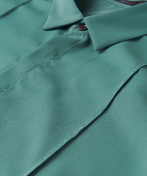 NO ID.(ノーアイディ)の「【NO ID.】Pin-Tuck Fly-Front Big Shirt / ピン タック フライフロント ビッグ シャツ(シャツ/ブラウス・メンズ・グリーン/ホワイト/グレー/ブラック・ONE SIZE)」の12枚目の写真