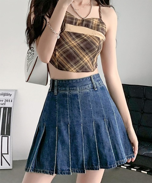 Jewelobe（ジュエローブ）の「デニムプリーツミニスカート