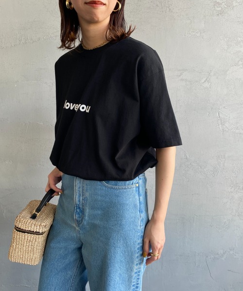 FUNG（ファング）の「[FUNG/ファング] I LOVE YOU カットオフプリントTシャツ（Tシャツ/カットソー・レディース・ブラック/ホワイト・M）」の2枚目の写真