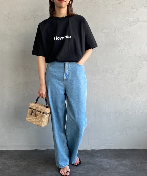 FUNG（ファング）の「[FUNG/ファング] I LOVE YOU カットオフプリントTシャツ（Tシャツ/カットソー・レディース・ブラック/ホワイト・M）」の9枚目の写真