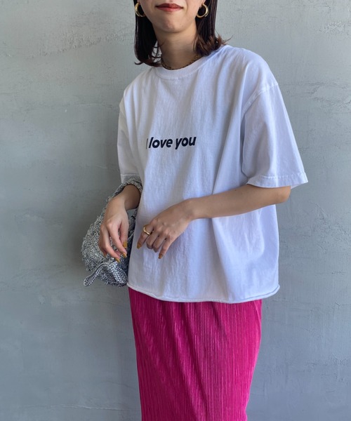 FUNG（ファング）の「[FUNG/ファング] I LOVE YOU カットオフプリントTシャツ（Tシャツ/カットソー・レディース・ブラック/ホワイト・M）」の14枚目の写真