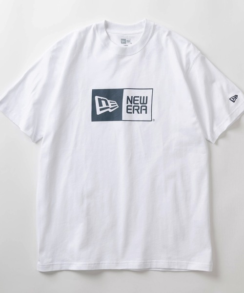 NEW ERA(ニューエラ)の「【NEW ERA/ニューエラ】Box Logo ボックスロゴ ホワイト×ネイビー プリント 半袖クルーネックTシャツ/ レギュラーフィット/ホワイト(Tシャツ/カットソー・メンズ・ホワイト・M/XL/L)」の1枚目の写真