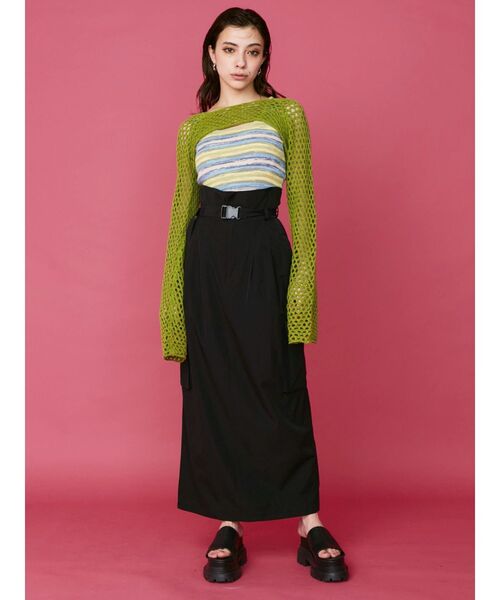 EVRIS（エヴリス）の「ベルテッドワークスカート（スカート・レディース・ブラック/ホワイト/グリーン・FREE）」の11枚目の写真