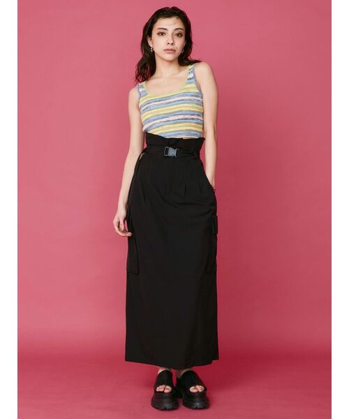 EVRIS（エヴリス）の「ベルテッドワークスカート（スカート・レディース・ブラック/ホワイト/グリーン・FREE）」の13枚目の写真