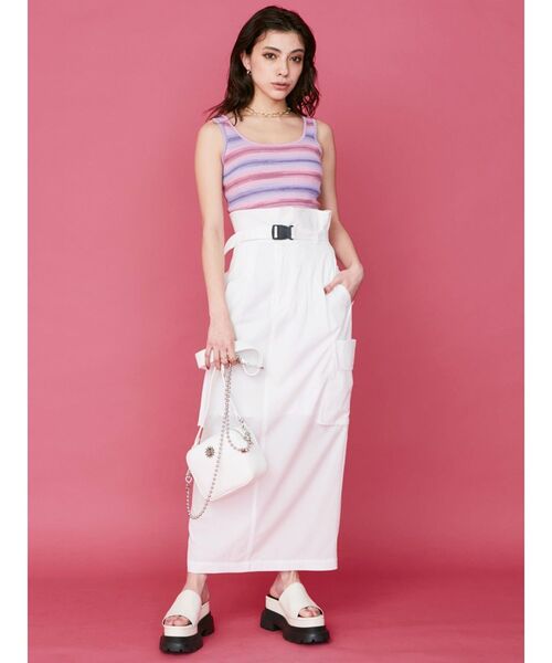 EVRIS（エヴリス）の「ベルテッドワークスカート（スカート・レディース・ブラック/ホワイト/グリーン・FREE）」の17枚目の写真