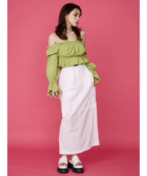 EVRIS（エヴリス）の「ベルテッドワークスカート（スカート・レディース・ブラック/ホワイト/グリーン・FREE）」の21枚目の写真