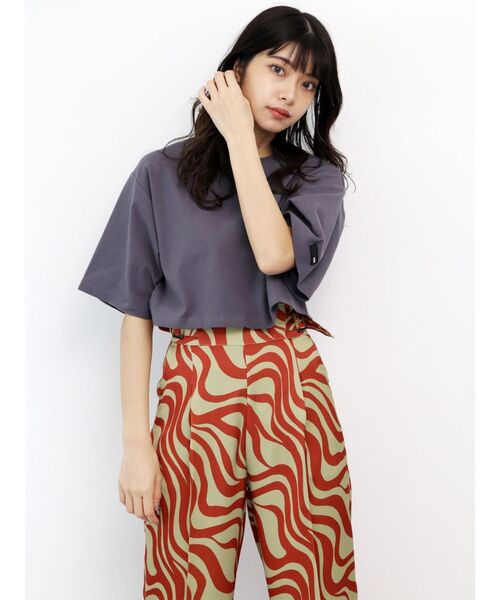 MURUA（ムルーア）の「ウェーブプリントサイドベルトパンツ（スラックス・レディース・オレンジ/ブルー・1/2）」の16枚目の写真